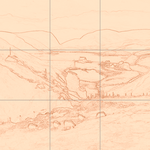 Sepia sketch with grid