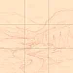 Sepia sketch with grid