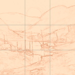 Sepia sketch with grid