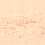 Sepia sketch with grid