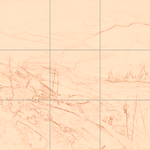 Sepia sketch with grid