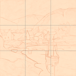 Sepia sketch with grid