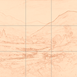 Sepia sketch with grid