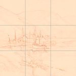 Sepia sketch with grid