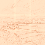 Sepia sketch with grid