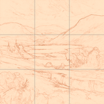 Sepia sketch with grid