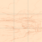 Sepia sketch with grid