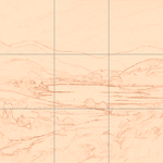 Sepia sketch with grid