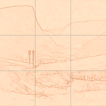 Sepia sketch with grid