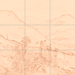 Sepia sketch with grid