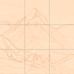 Sepia sketch with grid