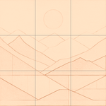 Sepia sketch with grid