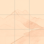 Sepia sketch with grid