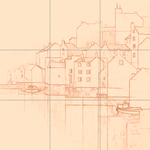 Sepia sketch with grid