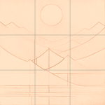 Sepia sketch with grid