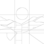 Line drawing with grid