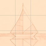 Sepia sketch with grid