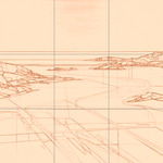 Sepia sketch with grid