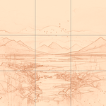 Sepia sketch with grid