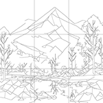 Line drawing with grid