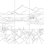 Line drawing with grid