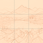 Sepia sketch with grid