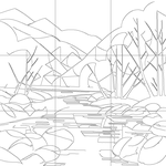 Line drawing with grid