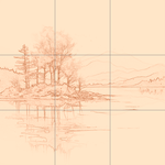 Sepia sketch with grid