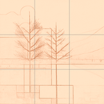 Sepia sketch with grid