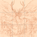 Sepia sketch with grid