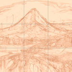 Sepia sketch with grid