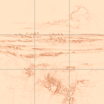 Sepia sketch with grid