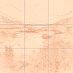 Sepia sketch with grid