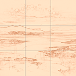 Sepia sketch with grid