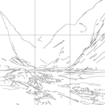 Line drawing with grid