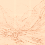 Sepia sketch with grid