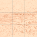 Sepia sketch with grid