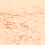 Sepia sketch with grid