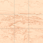 Sepia sketch with grid