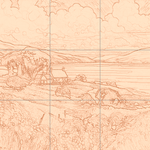 Sepia sketch with grid