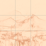 Sepia sketch with grid