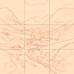 Sepia sketch with grid