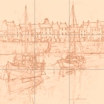 Sepia sketch with grid