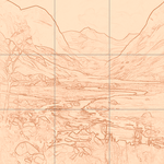 Sepia sketch with grid