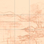 Sepia sketch with grid