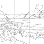 Line drawing with grid