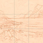 Sepia sketch with grid