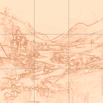 Sepia sketch with grid