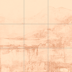 Sepia sketch with grid