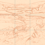 Sepia sketch with grid